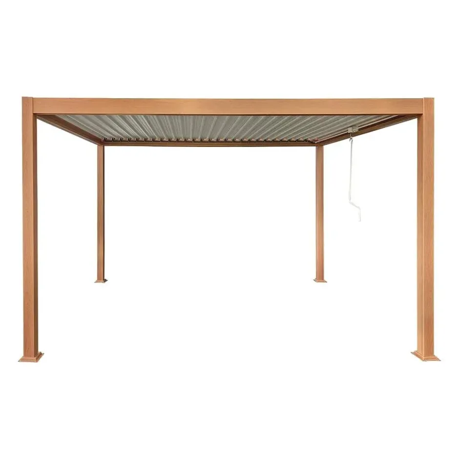 Vrijstaande pergola AMALFI - 400 cmx300 cmx250 cm - Natuurlijk donker Metaal