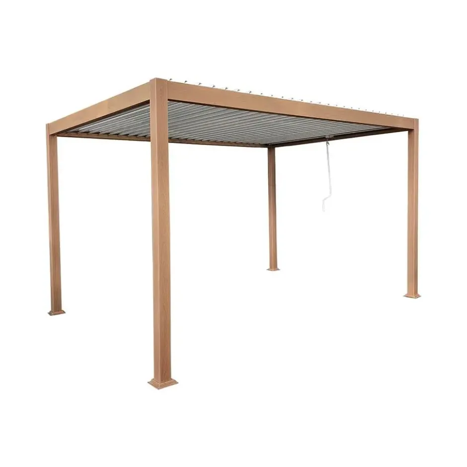 Vrijstaande pergola AMALFI - 400 cmx300 cmx250 cm - Natuurlijk donker Metaal