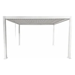 Vrijstaande pergola AMALFI - 400 cmx300 cmx250 cm - Wit Metaal