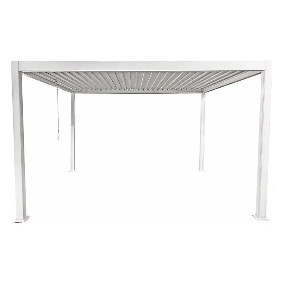 Vrijstaande pergola AMALFI - 400 cmx300 cmx250 cm - Wit Metaal