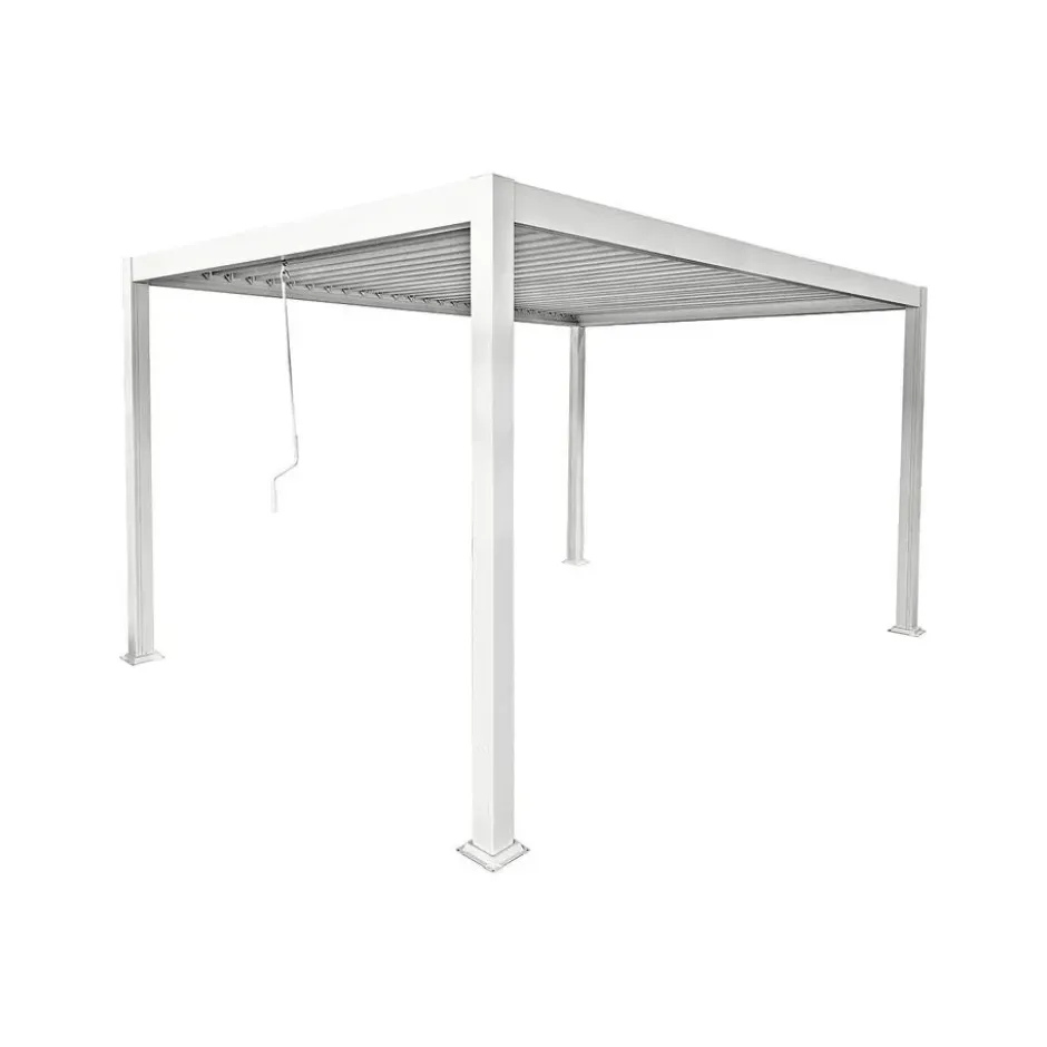 Vrijstaande pergola AMALFI - 400 cmx300 cmx250 cm - Wit Metaal