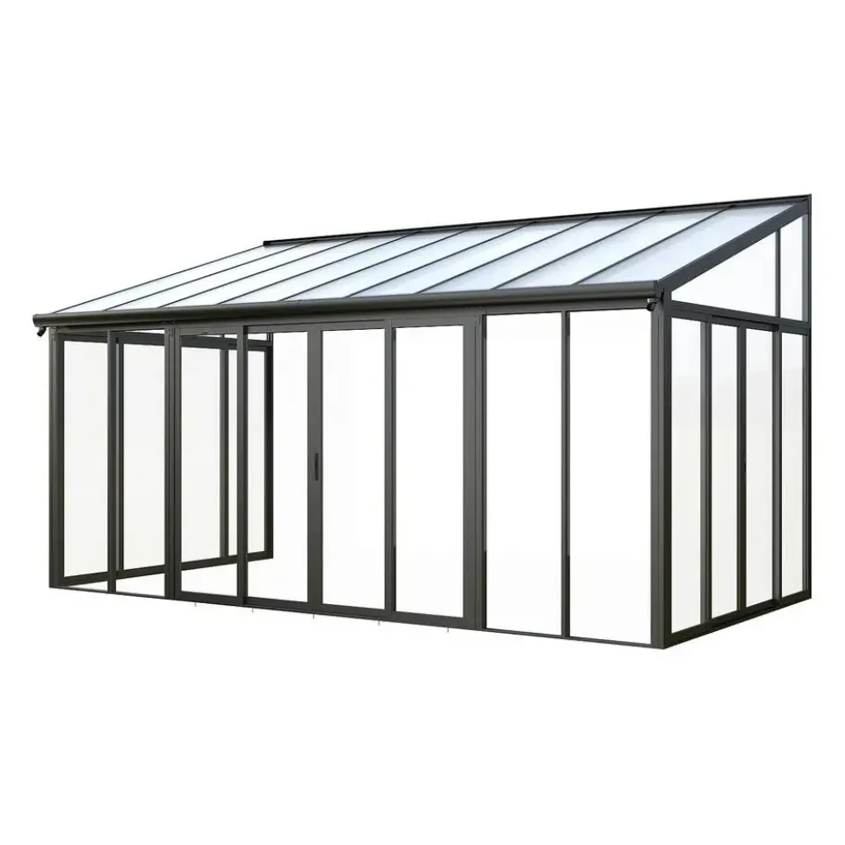 Vrijstaande pergola MATHILDA - 546 cmx277 cmx224 cm - Antracietgrijs Kunststof