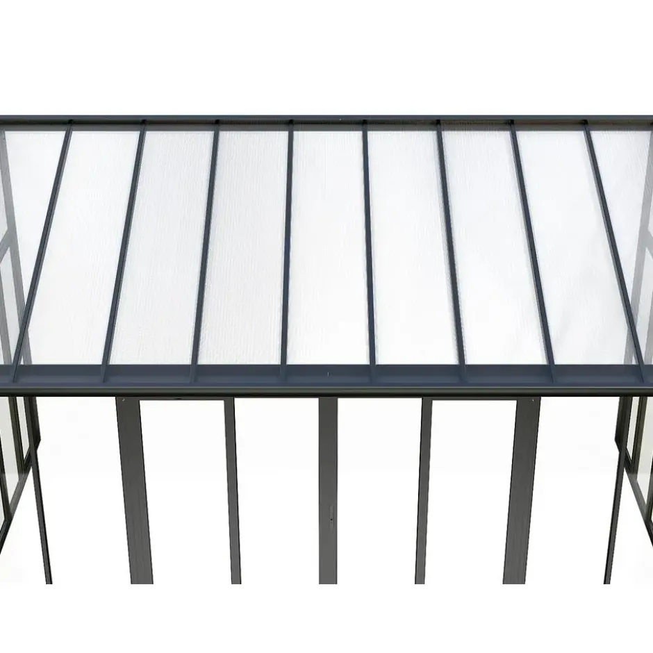 Vrijstaande pergola MATHILDA - 546 cmx277 cmx224 cm - Antracietgrijs Kunststof