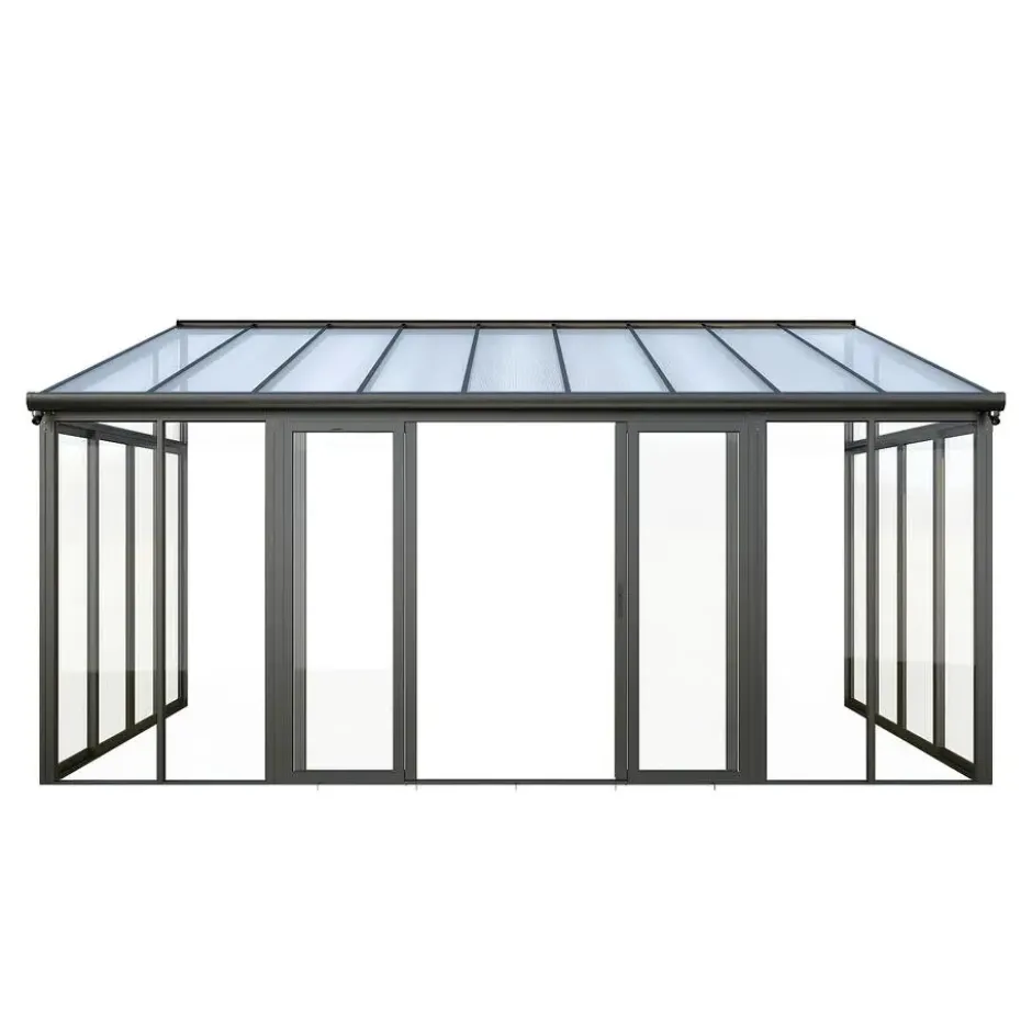 Vrijstaande pergola MATHILDA - 546 cmx277 cmx224 cm - Antracietgrijs Kunststof