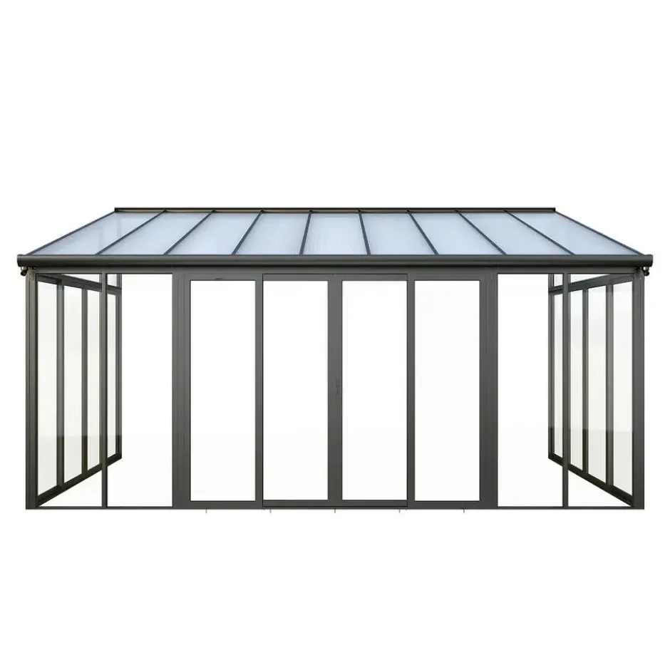 Vrijstaande pergola MATHILDA - 546 cmx277 cmx224 cm - Antracietgrijs Kunststof