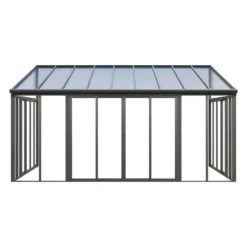 Vrijstaande pergola MATHILDA - 546 cmx382 cmx224 cm - Antracietgrijs Kunststof
