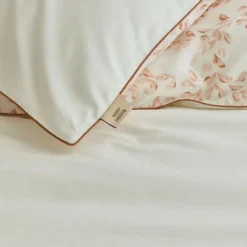 Walra - Dekbedovertrek Blushed Leaves - 140x220 cm - Off White / Roze