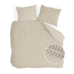 Walra - Dekbedovertrek Cozy Blocks - 200x220 cm - Zand