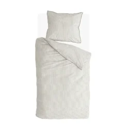 Walra - Dekbedovertrek Gentle Stripes - 140x220 cm - Off White / Bruin