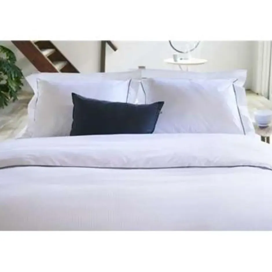Walra - Dekbedovertrek Subtile Stripes - 240x220 cm - Wit / Antraciet