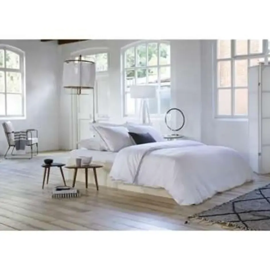 Walra - Dekbedovertrek Subtile Stripes - 240x220 cm - Wit / Antraciet