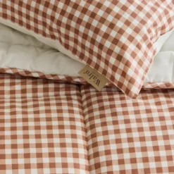 Walra - Dekbed zonder overtrek Cozy Check - 200x200 cm - Bruin / Off White