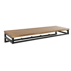Wandkapstok Met Hoedenplank - 6 Haken - Acaciahout & Metaal