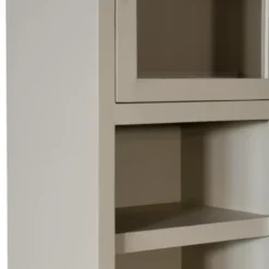 Wandkast Beige Mangohout - Glazen Deuren - 120x45x220cm - Xander