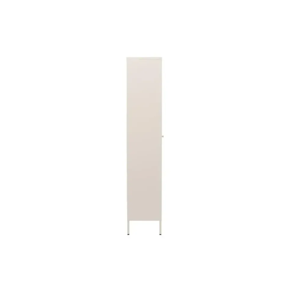 Wandkast Beige Metaal/Glas - 80x35x180cm - Lima