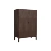 Wandkast Donkerbruin Eikenhout - 90x46x130cm - Arun