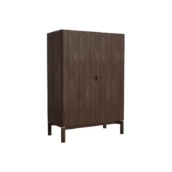 Wandkast Donkerbruin Eikenhout - 90x46x130cm - Arun