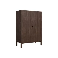 Wandkast Donkerbruin Eikenhout - 90x46x130cm - Arun