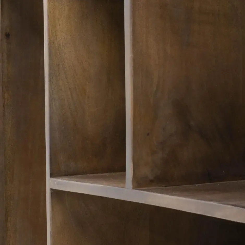 Wandkast Donkerbruin Mangohout - 80x45x220cm - Finn