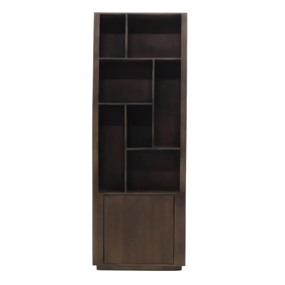 Wandkast Donkerbruin Mangohout - 80x45x220cm - Finn