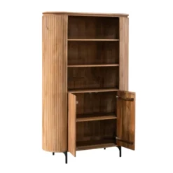 Wandkast Naturel Hout - 115x45x180cm - Solana