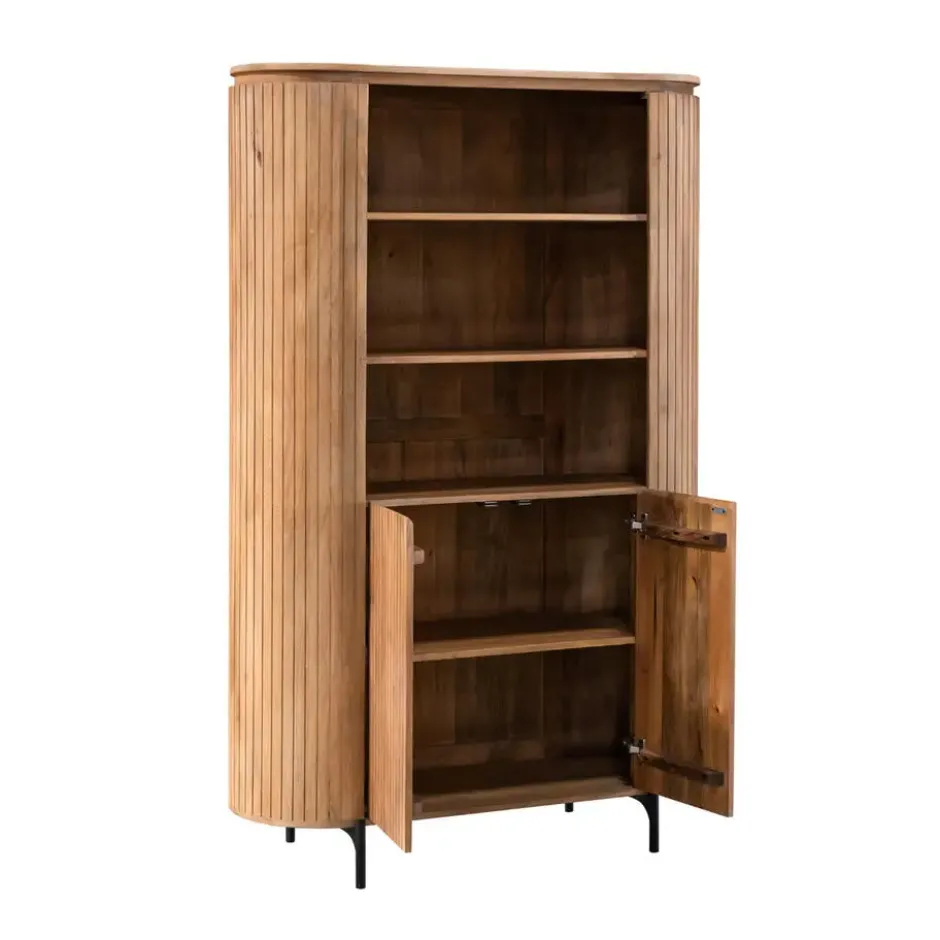 Wandkast Naturel Hout - 115x45x180cm - Solana