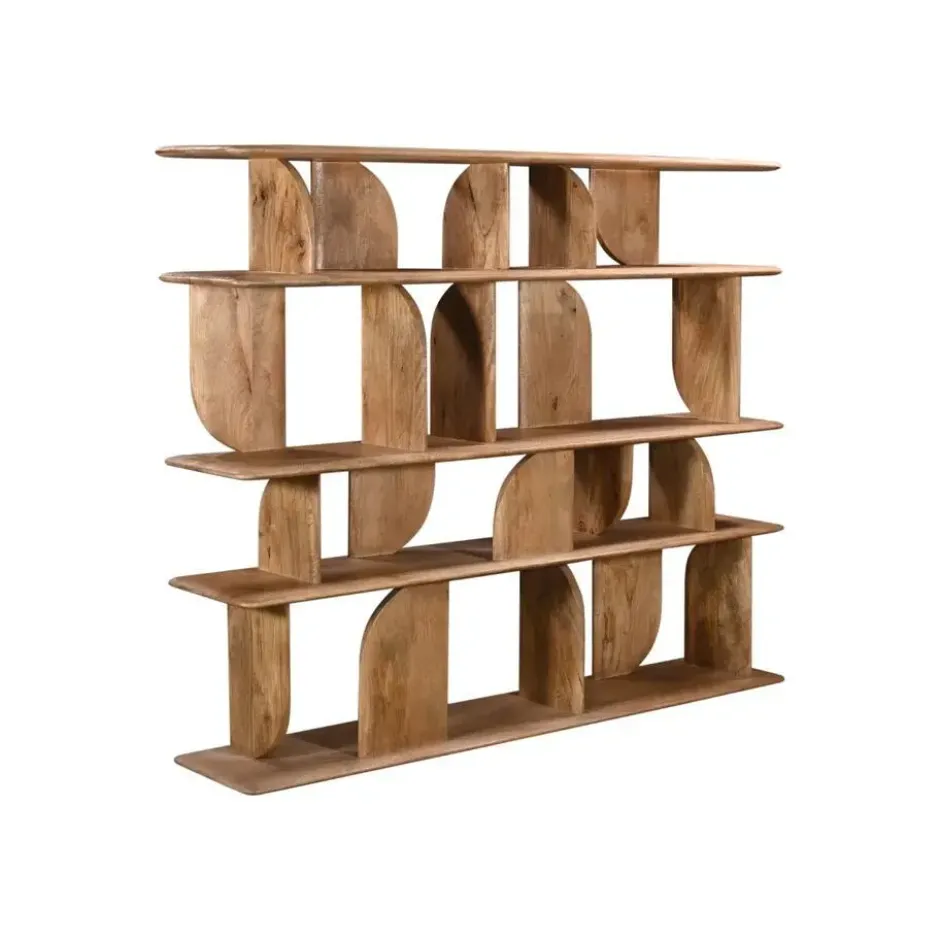 Wandkast Naturel Mangohout - Open - 170x35x140cm - Solis