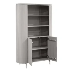Wandkast Taupe Hout - 115x45x180cm - Solana