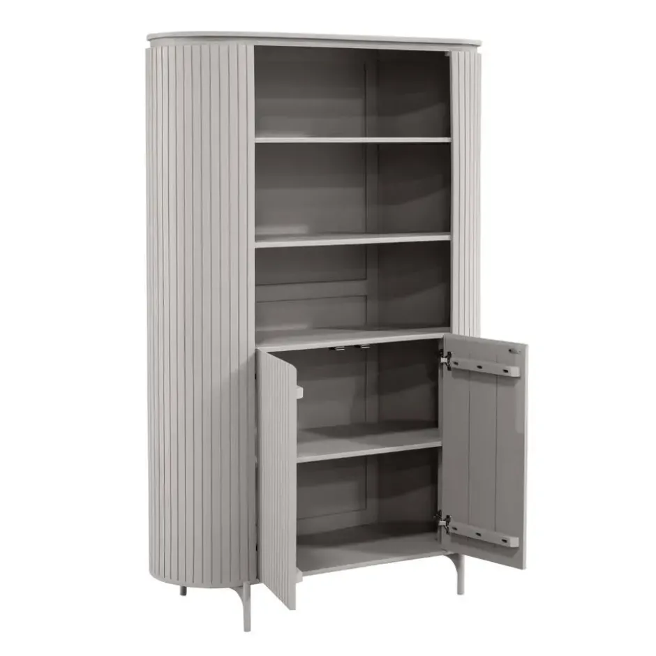 Wandkast Taupe Hout - 115x45x180cm - Solana