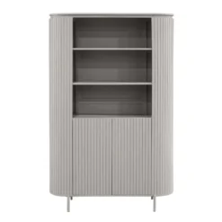 Wandkast Taupe Hout - 115x45x180cm - Solana