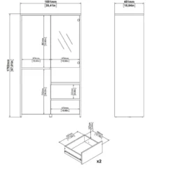 Wandkast Wit Hoogglans - 100x48x170cm - Next Jackson