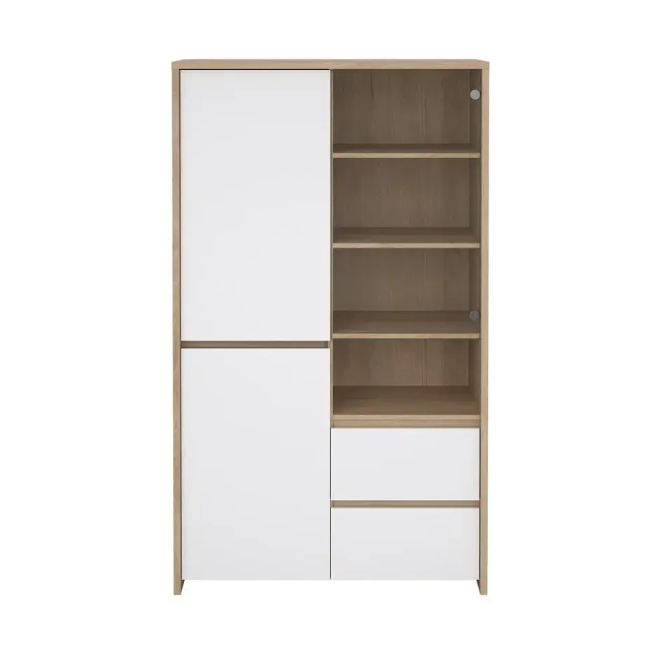 Wandkast Wit Hoogglans - 100x48x170cm - Next Jackson