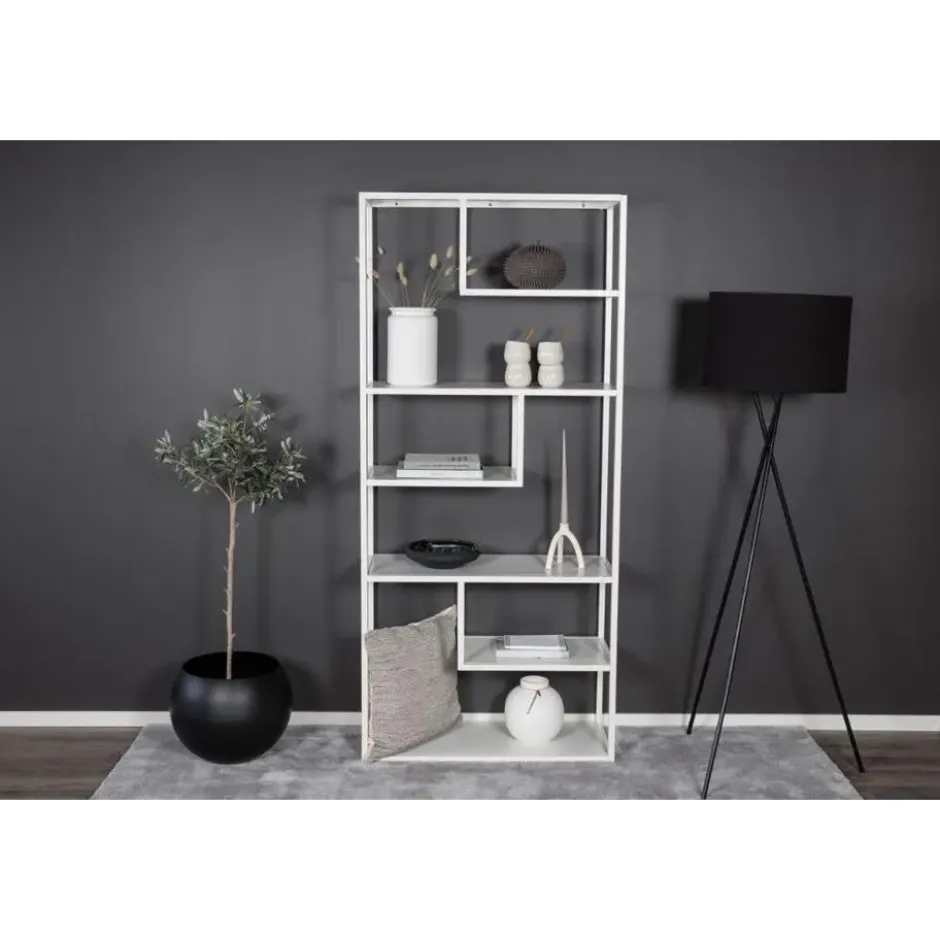 Wandkast Wit Staal - 85x35x190cm - Staal
