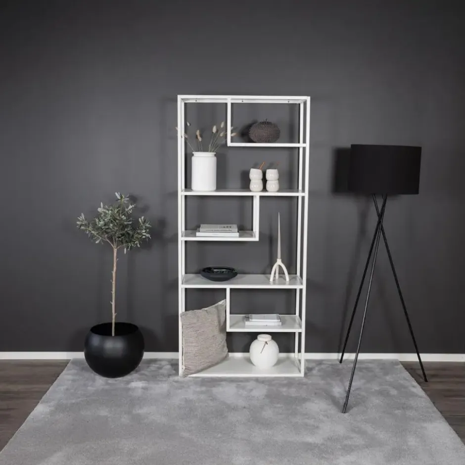 Wandkast Wit Staal - 85x35x190cm - Staal