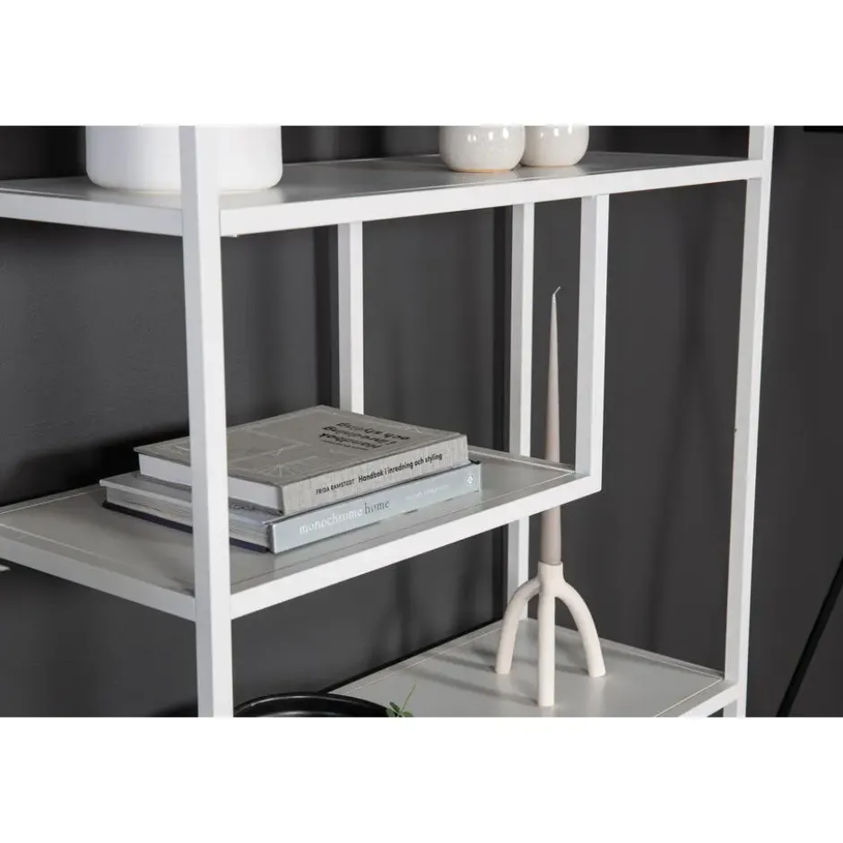 Wandkast Wit Staal - 85x35x190cm - Staal