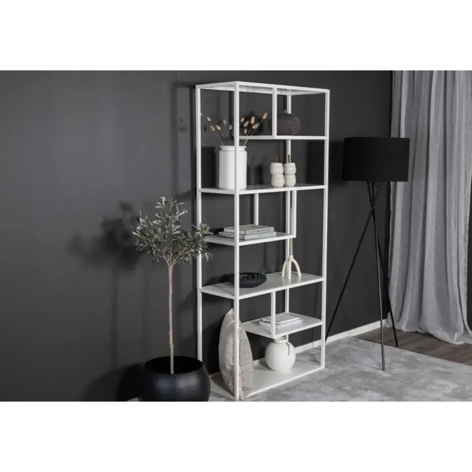 Wandkast Wit Staal - 85x35x190cm - Staal
