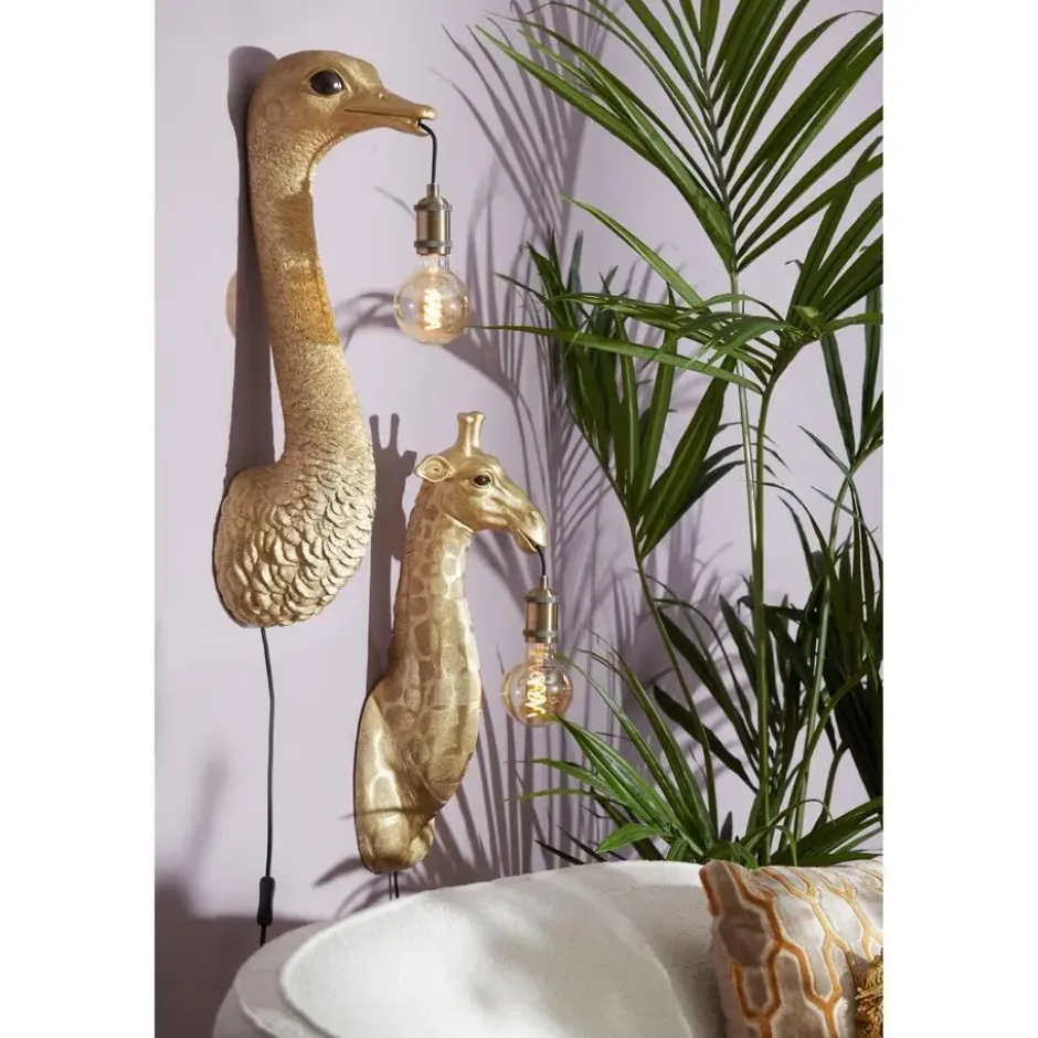 Wandlamp Giraffe - Goud - 20,5x19x61cm