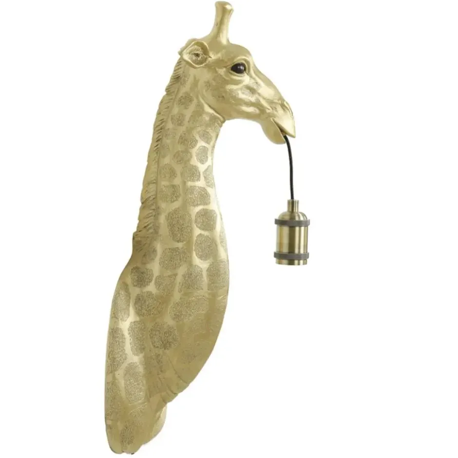 Wandlamp Giraffe - Goud - 20,5x19x61cm