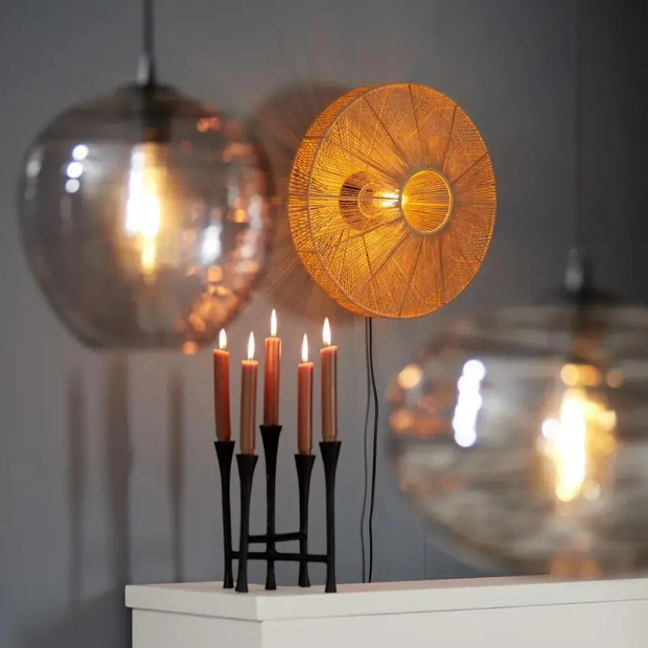 Wandlamp Lyra - Bruin - Ø43cm