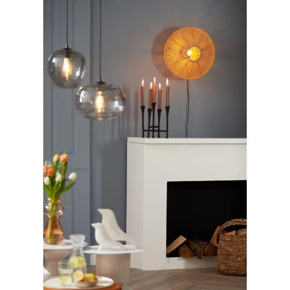 Wandlamp Lyra - Bruin - Ø43cm