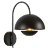 Wandlamp Yuki E27 - zwart metaal - 30x30x20 cm