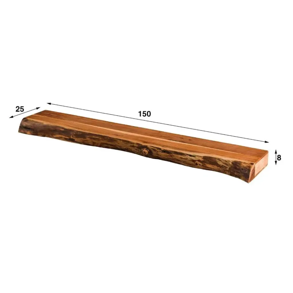 Wandplank Acaciahout 150cm - 150x25x8cm - Plank Tree