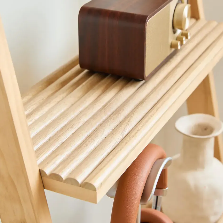 Wandplank Ladder van Massief Natuurlijk Hout