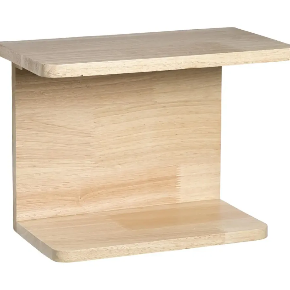 Wandplank Mick - naturel rubberwood - 24x32x18 cm
