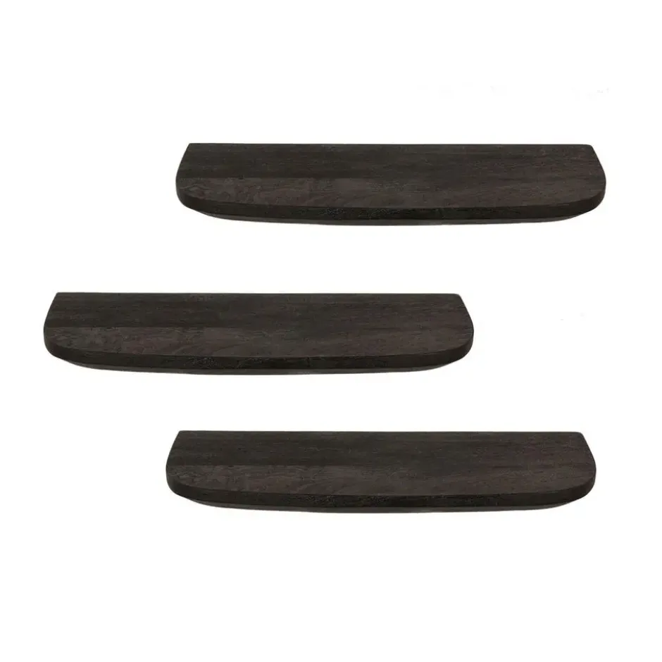 Wandplank Zwart - Set van 3 - 60x20x15cm - Gusta