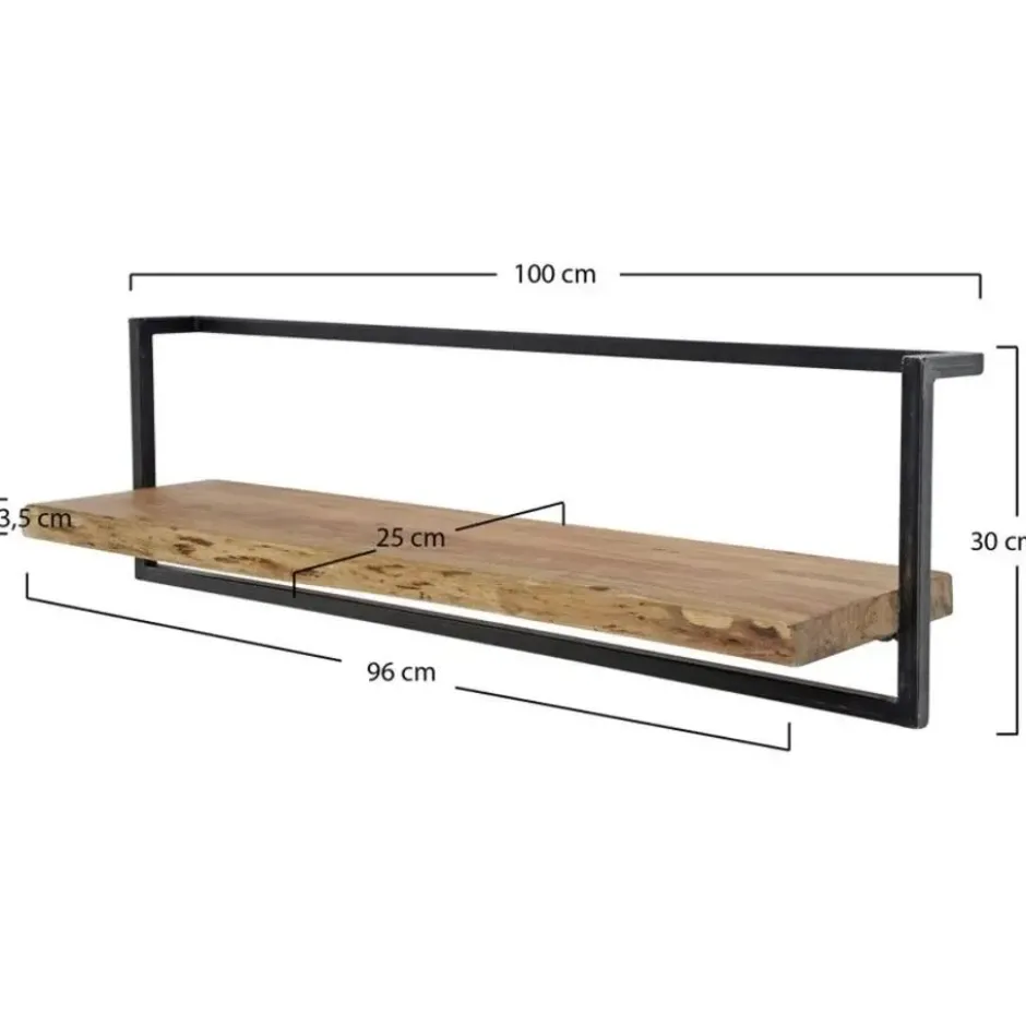 Wandrek Acaciahout Naturel - 100x25x30cm - Edge