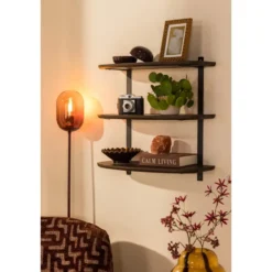 Wandrek Daan - donkerbruin essenhout - 60x60x24 cm