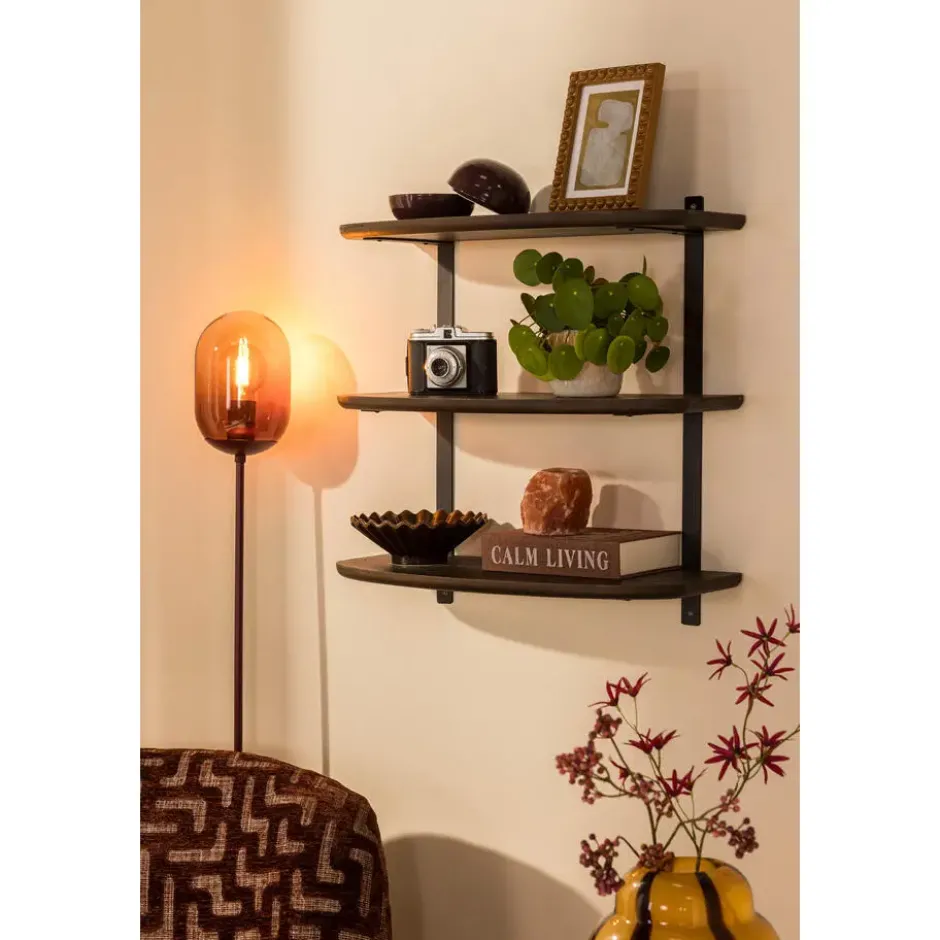 Wandrek Daan - donkerbruin essenhout - 60x60x24 cm