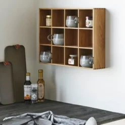 Wandschap Naturel Hout - 51x11x39cm - Soria
