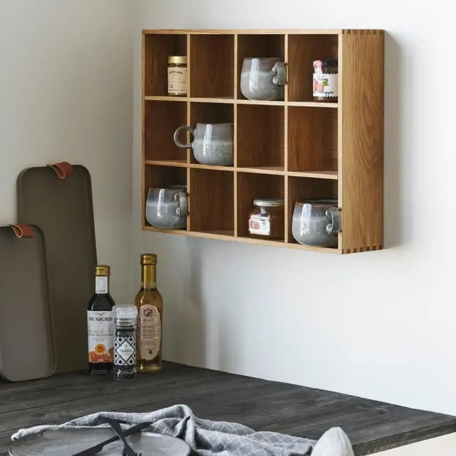 Wandschap Naturel Hout - 51x11x39cm - Soria
